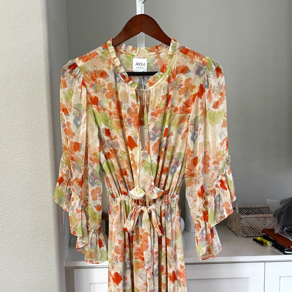 MISA MARCELE DRESS PASTEL SPLASH XS - Picture 2 of 11